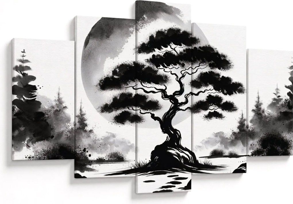 Obraz – Čiernobiela bonsai (150x105 cm)