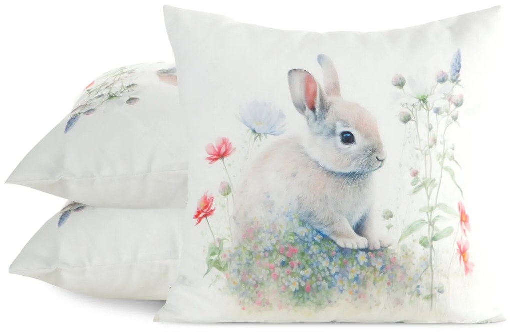 VEĽKONOČNÁ DEKORAČNÁ OBLIEČKA NA VANKÚŠ EASTER63 45X45 CM VZOROVANÁ