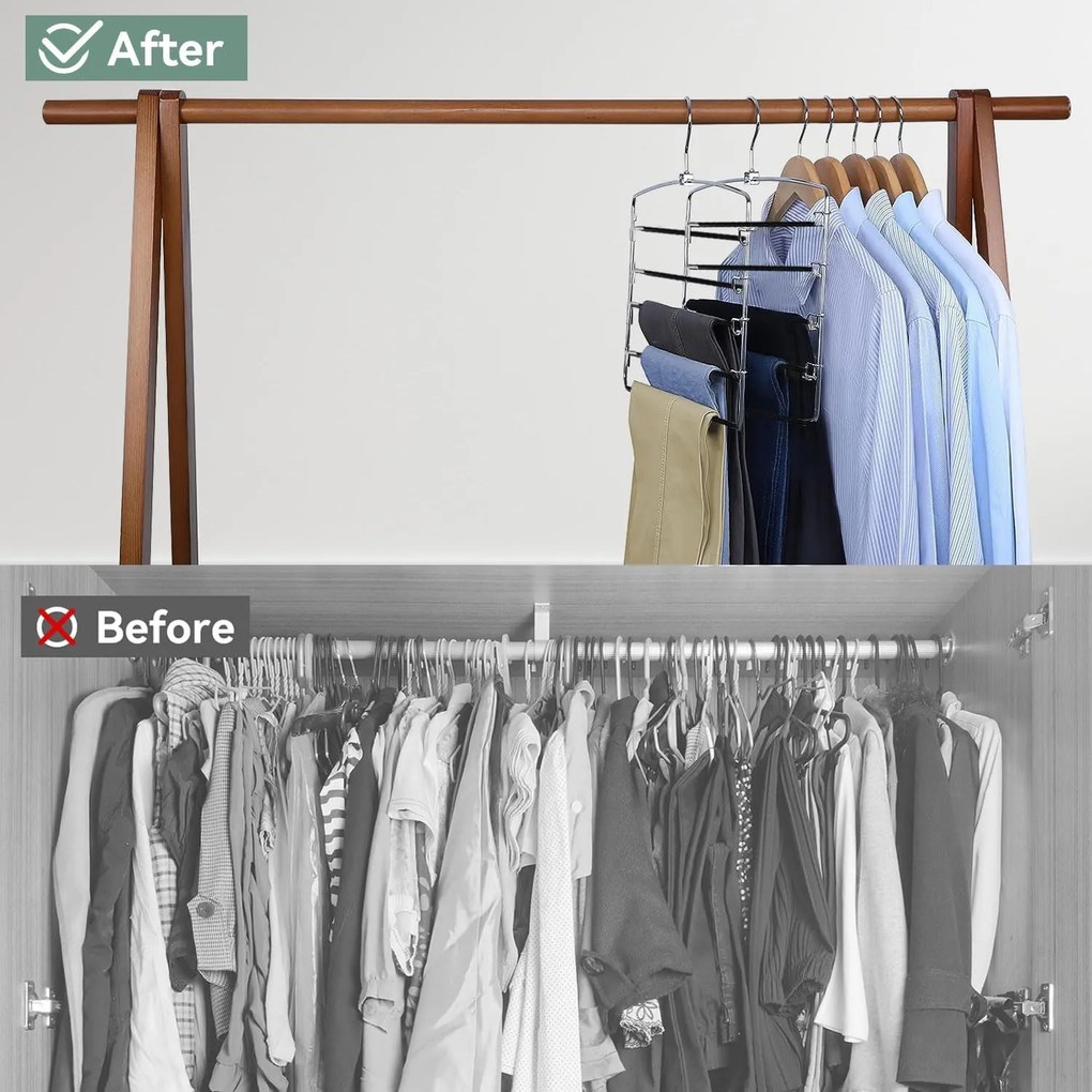 Zeller Present Kovový vešiak na nohavice, 5 úrovní