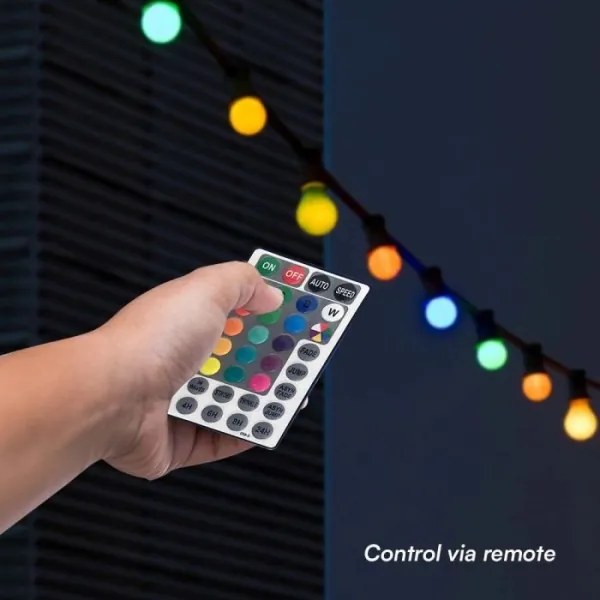 LED RGB Vonkajšia reťaz STRING 13 m 15xLED/0,5W/230V IP44