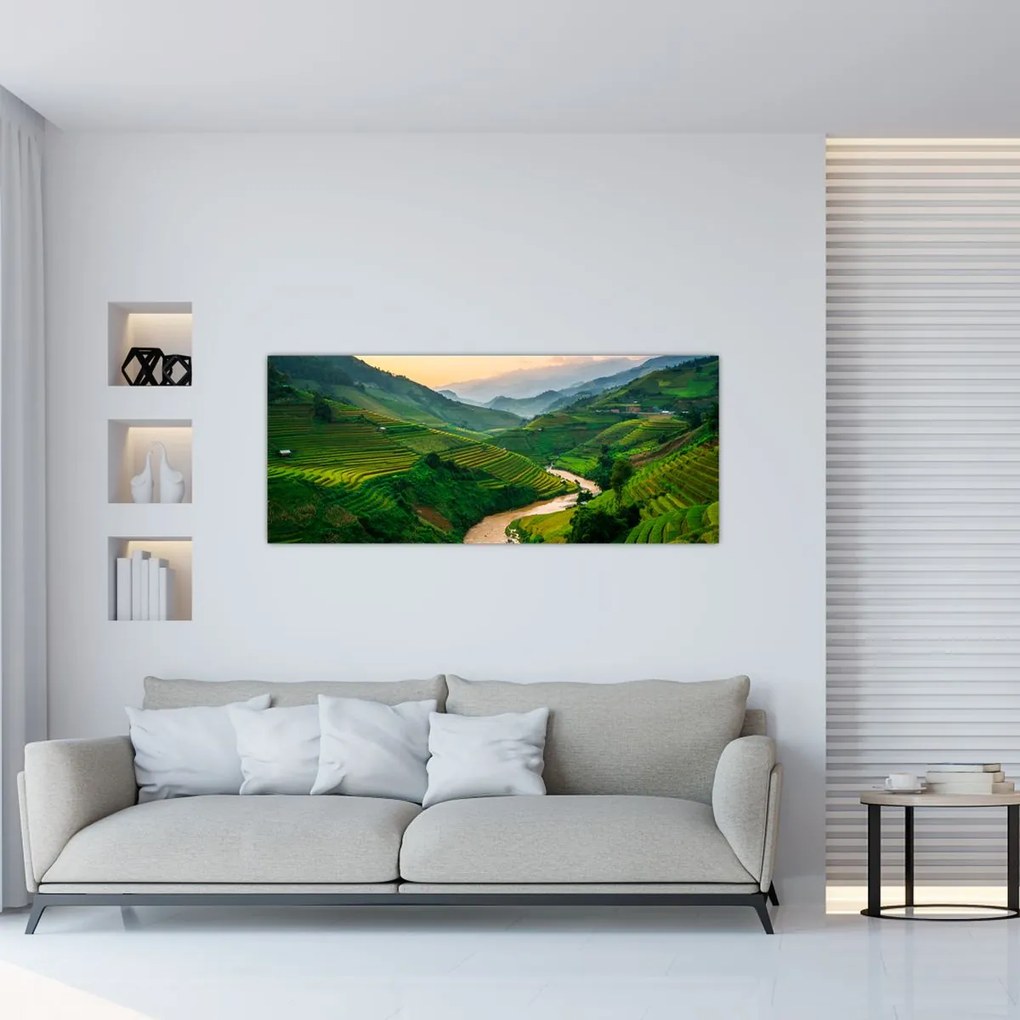 Obraz - Ryžové terasy II. (120x50 cm)