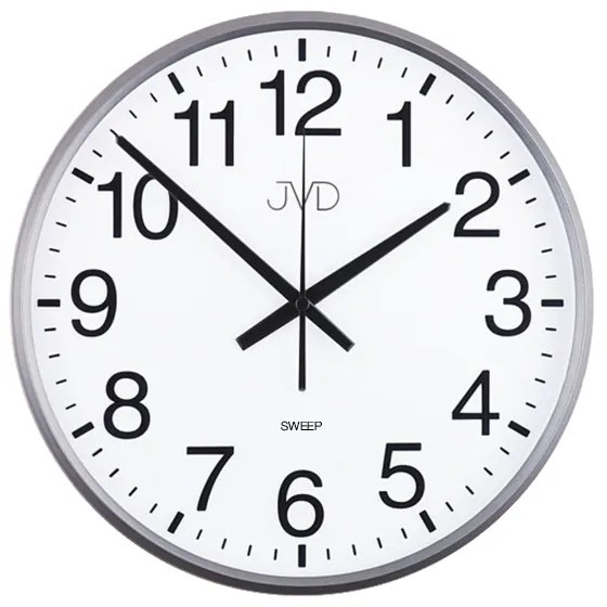 Tiché nástenné hodiny JVD HP684.2 (31 cm) – sivé, plynulý chod sweep