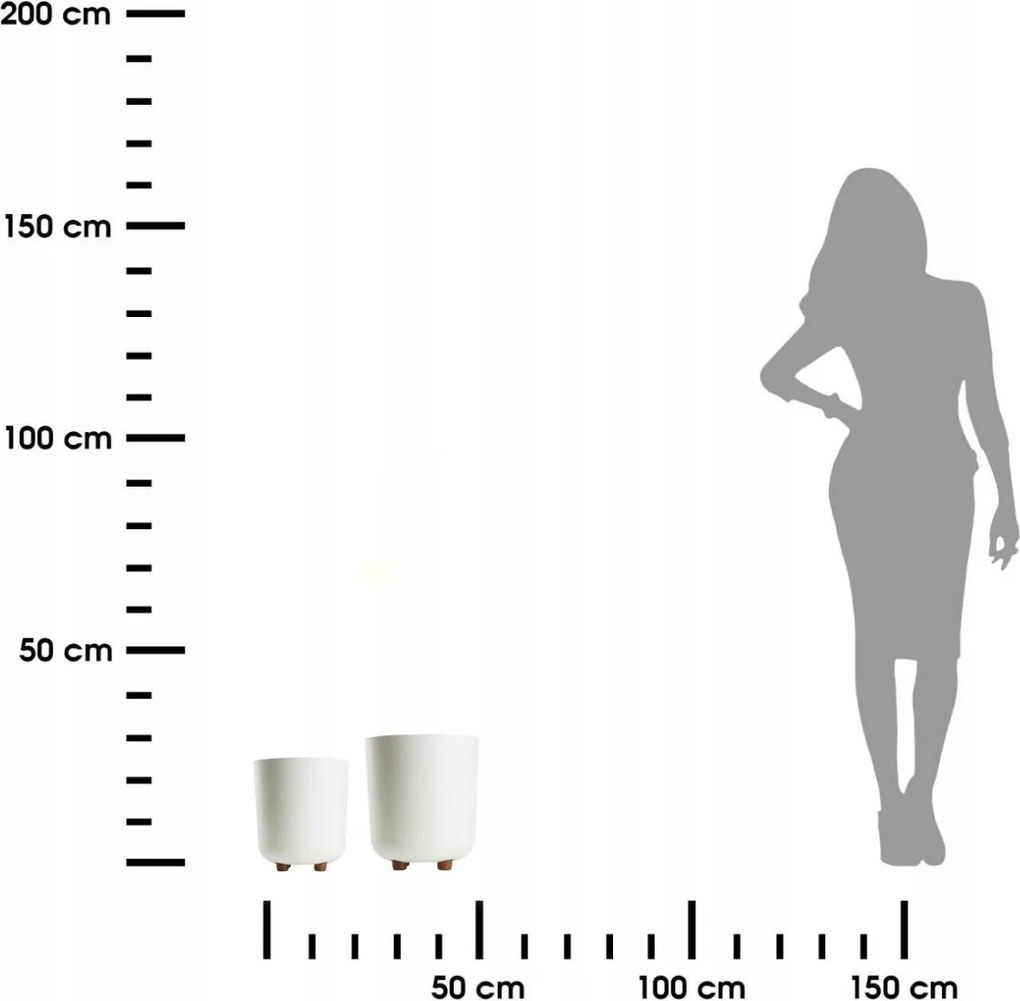 Sada 2 ks květináčů Terra 21x19,3/27,4x24,2 cm krémová