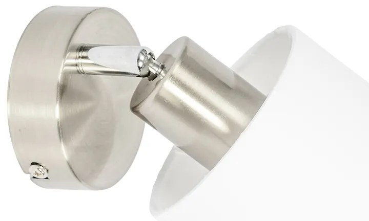 Moderné nástenné svietidlo oceľ s bielym tienidlom nastaviteľné - Hetta