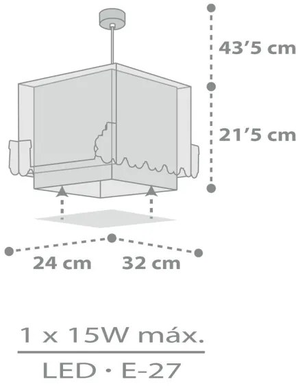 Dalber D-63532 - Detský luster TRAIN 1xE27/60W/230V