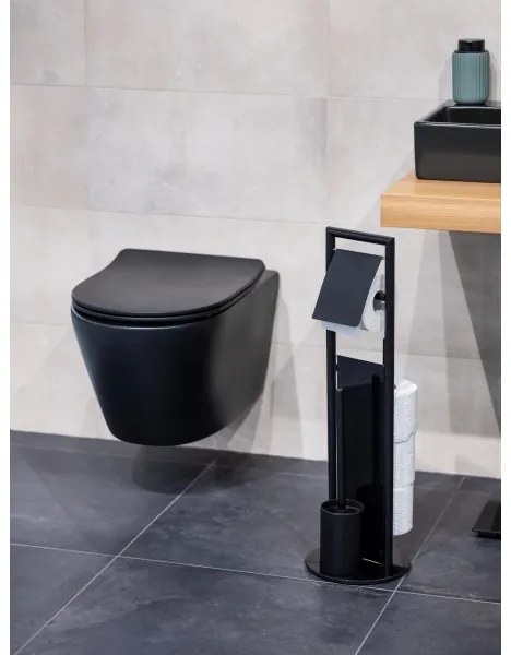 WENKO 24982800 - sada na WC RAVINA 20x70 cm nerez/čierna
