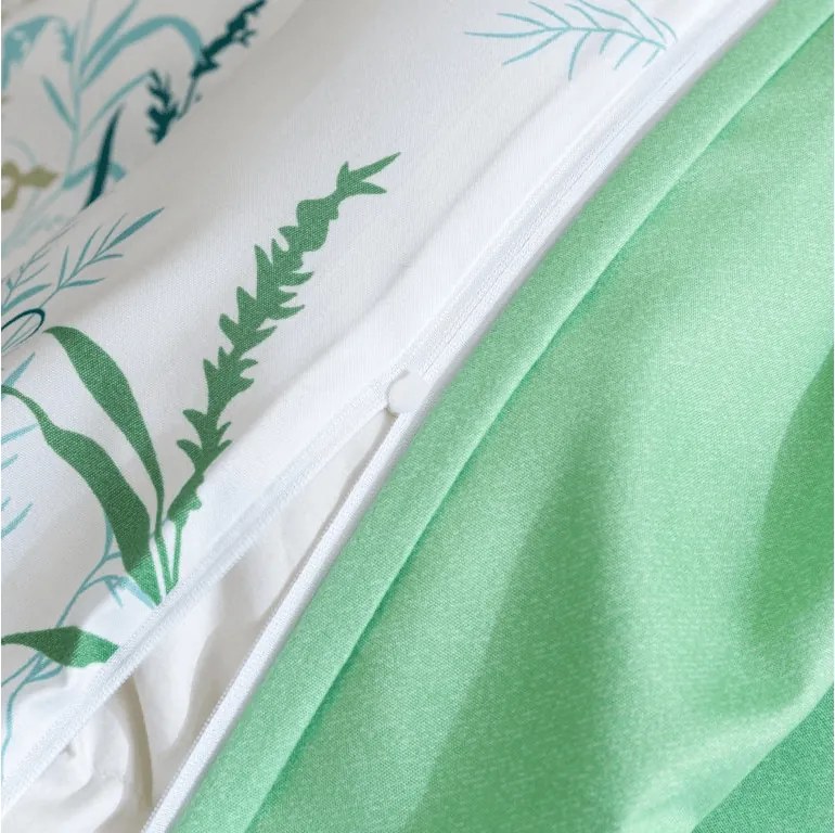 Mikroflanelové obliečky VERDELLE bielo-zelené Rozmer obliečky: 70 x 90 cm | 140 x 200 cm