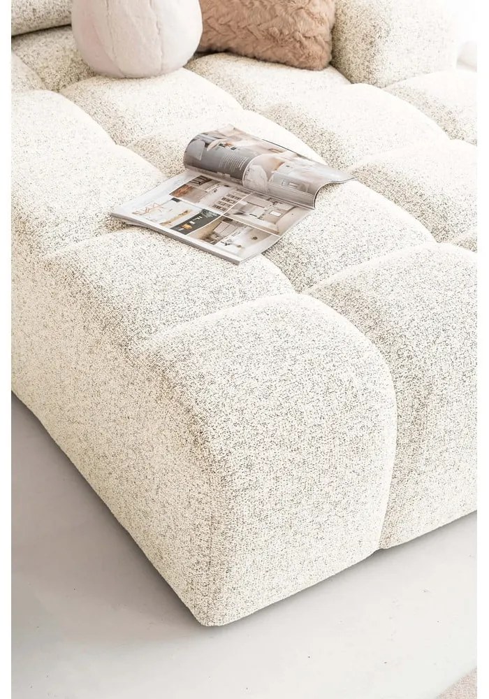 Krémová rozkladacia modulárna rohová pohovka s úložným priestorom (pravý roh) Lulu – Miuform