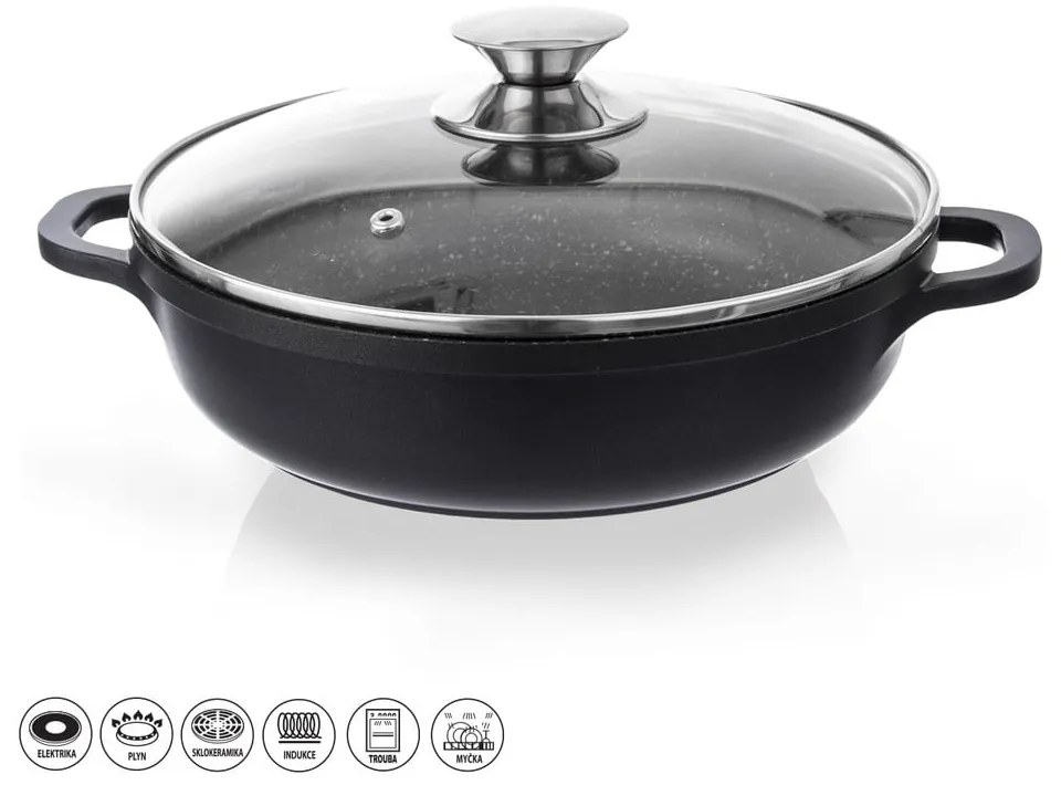 Kastról s nepriľnavým povrchom Pfluon Granit so sklenenou pokrievkou Orion Grande, ⌀ 28 cm