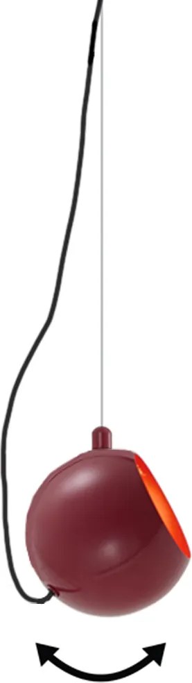 Dizajnová závesná lampa červená pre 1-fázový koľajnicový systém - Slimline Sara