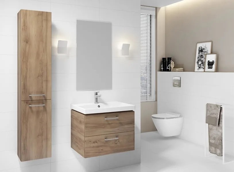 Cersanit Lara City 60, SET skrinka + umývadlo, 594x447x460 mm, orech, S801-143-DSM