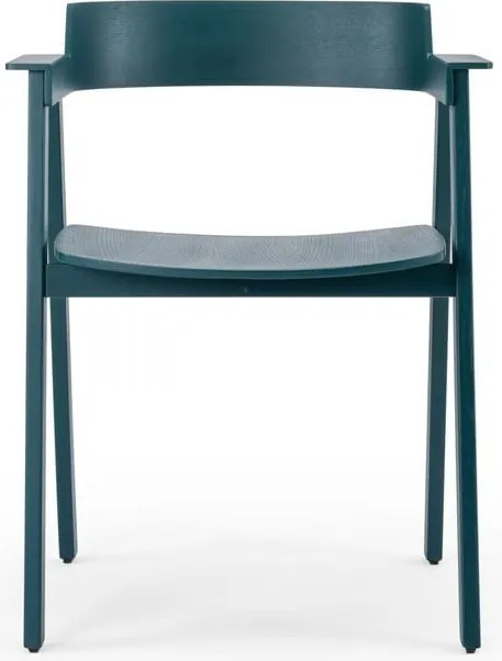 Jedálenská stolička s podrúčkami z dubového dreva v petrolejovej farbe Flip – Gazzda