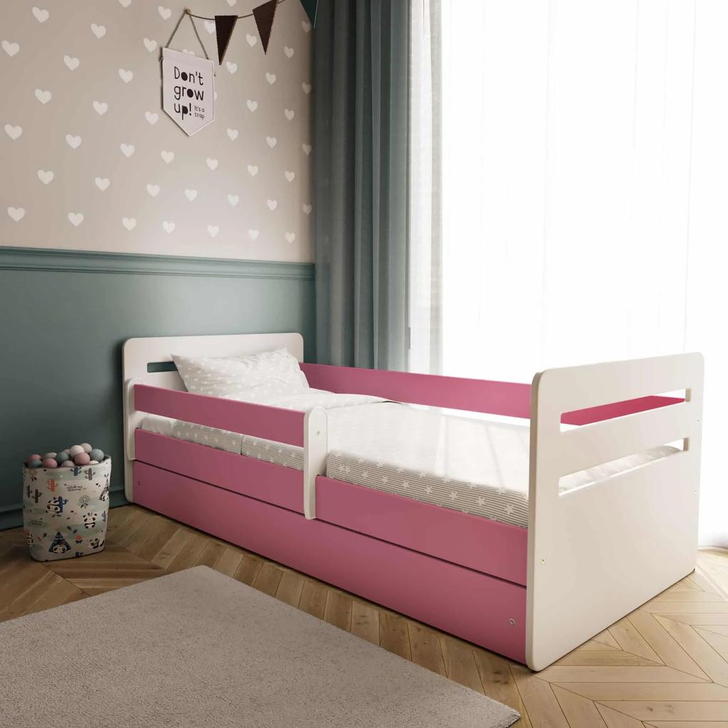 Letoss Detská posteľ TOMI - 160/80 Ružová Bez matraca S uložným priestorom