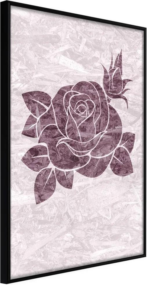 Plagát fialová ruža - Monochromatic Rose