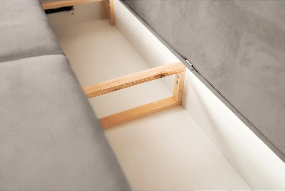 Béžová ženilková rozkladacia/s úložným priestorom pohovka 236 cm Silva – ELTAP