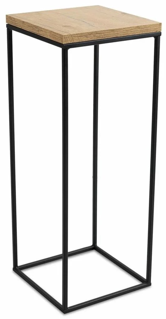 Kvetinový stojan CHARR 60 cm čierny/dub lancelot