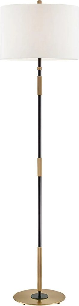 Hudson Valley stojaca lampa Bowery mosadz/textil starobronz/biela E27 1x20W L