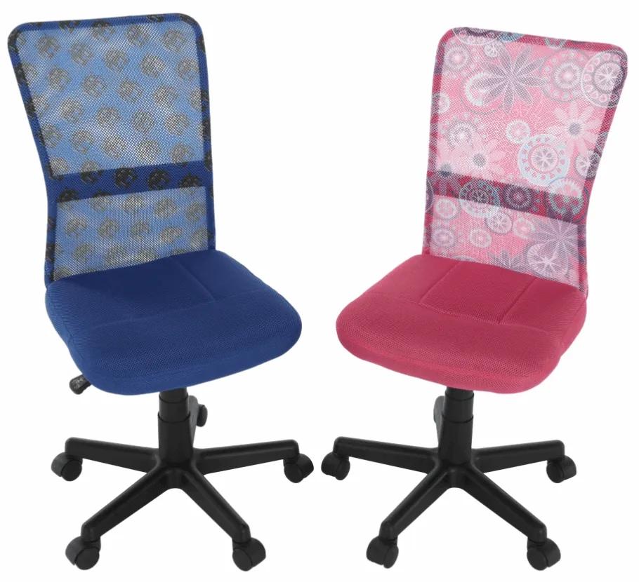 Detská stolička na kolieskach Gofy - modrá / vzor / čierna
