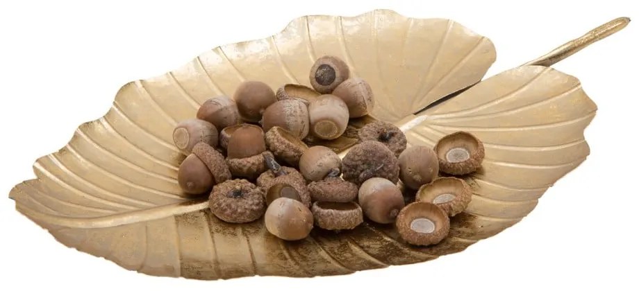 Dekorácia v zlatej farbe Mauro Ferretti Leaf, 35,5 × 23 cm