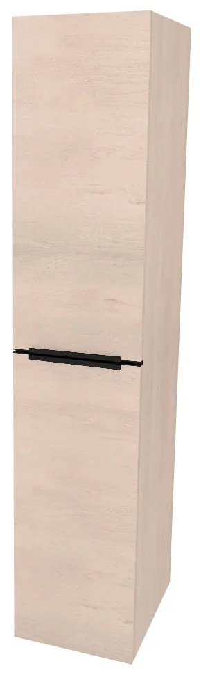 Mereo, Mereo Mailo, kúpeľňová skrinka vysoká 170 cm, čierne madlo, Multidecor, Dub Patinovaný, MER-CN594LPBDUP1