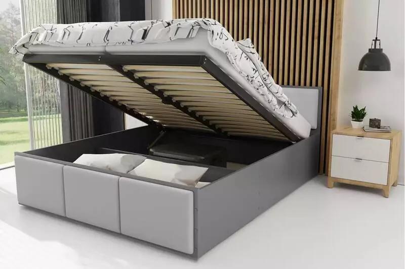 Široká posteľ (výklopná) PANAMAX ČALÚNENÁ 160x200cm GRAFITOVÁ
