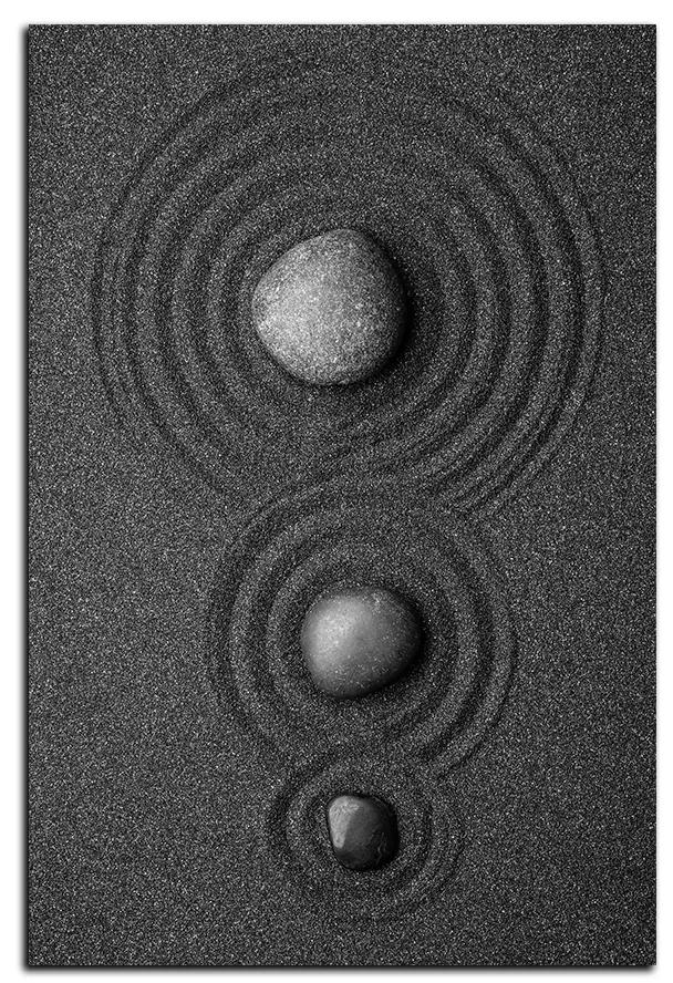 Obraz na plátne - Čierny piesok s kameňmi - obdĺžnik 7191A (100x70 cm)