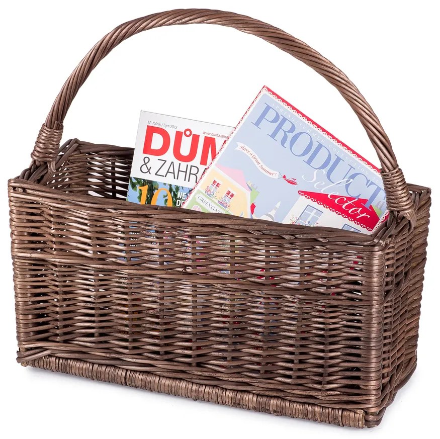 Kôš na časopisy prútený Provence Dialog III.š. 45 x hl. 18 x v. 23/41(cm)