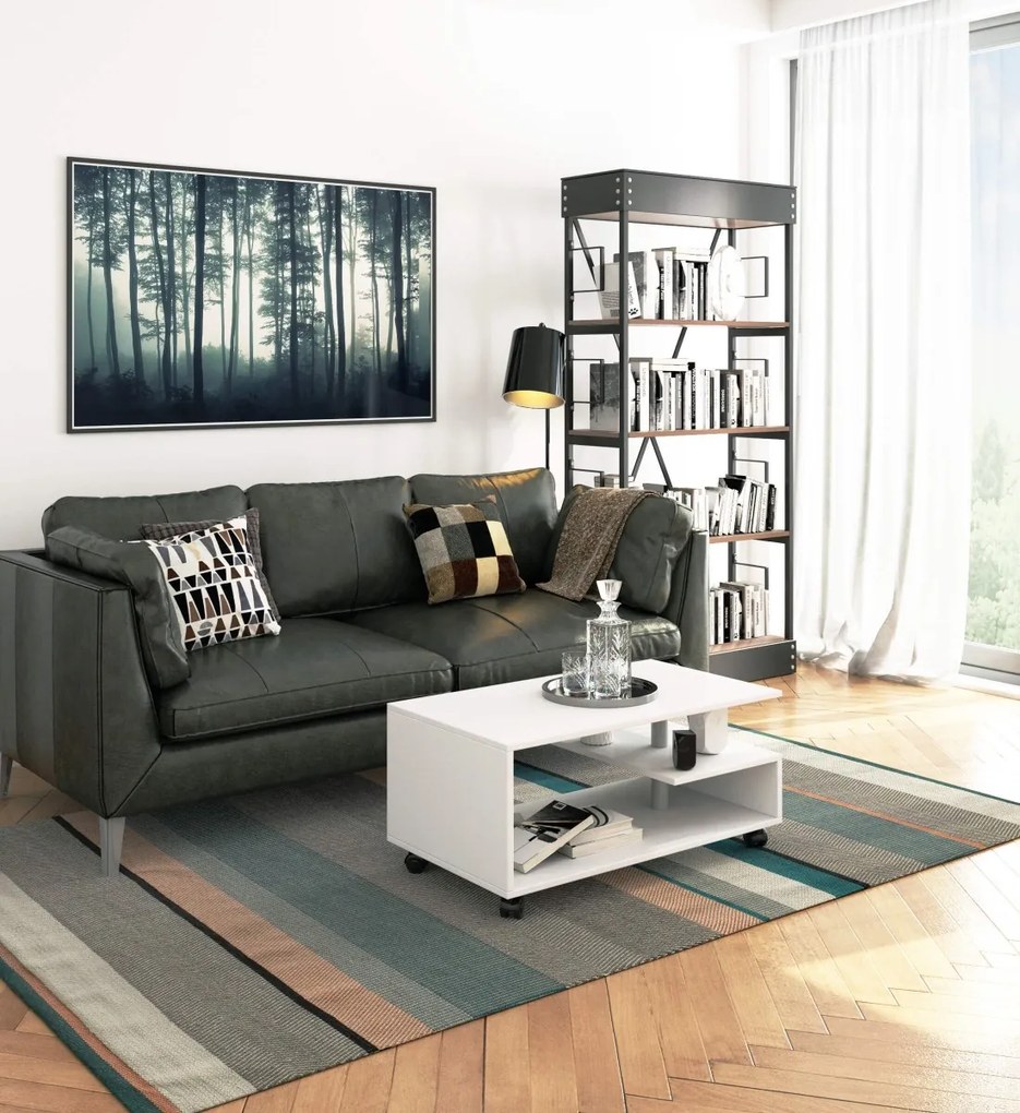 Konferenčný stolík na kolieskach Vini biely