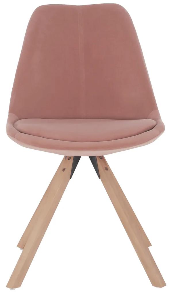 Jedálenská stolička Sabra - ružová (Velvet) / buk