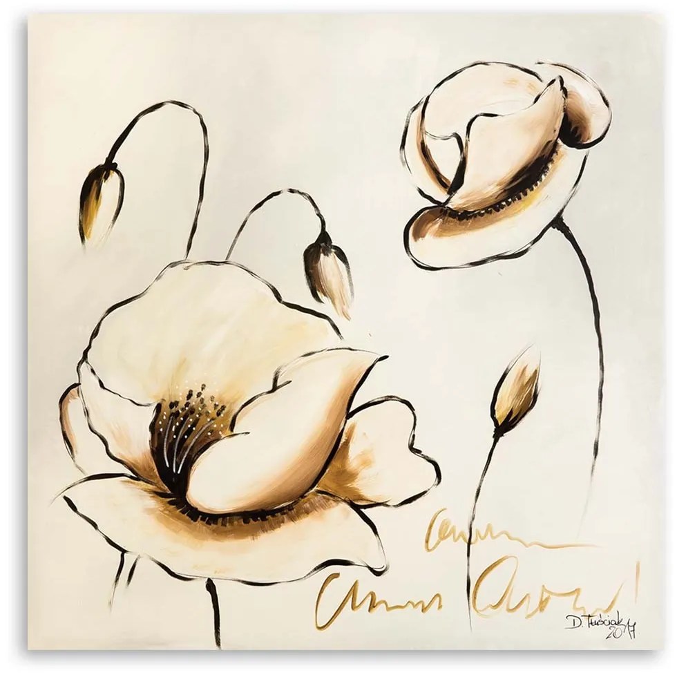 Gario Obraz na plátne Maľované kvety Rozmery: 30 x 30 cm