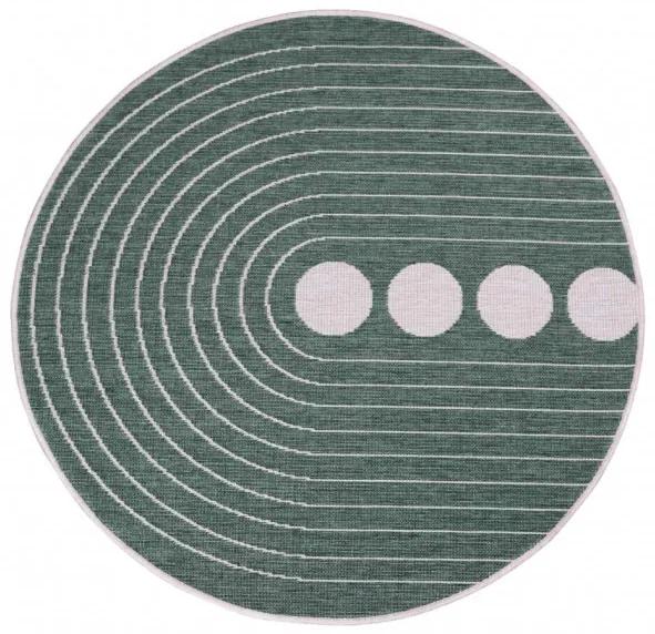 Obojstranný koberec DuoRug 5739 zelený kruh