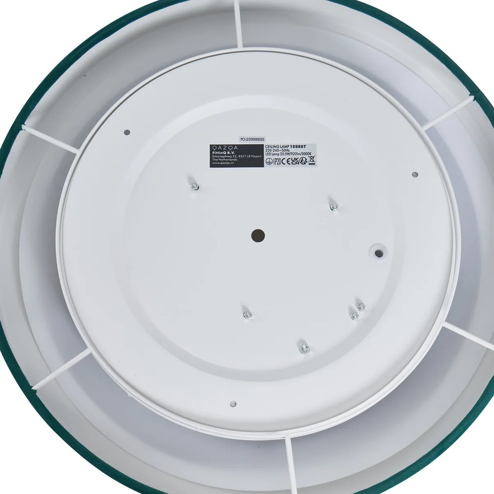 Moderné stropné svietidlo zelený zamat 40cm vrátane LED 3-krokového stmievania - Sue