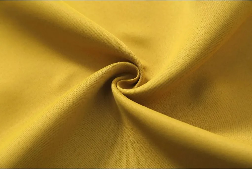 Žltý záves OXFORD 140x250 cm Zavesenie: Kovové krúžky