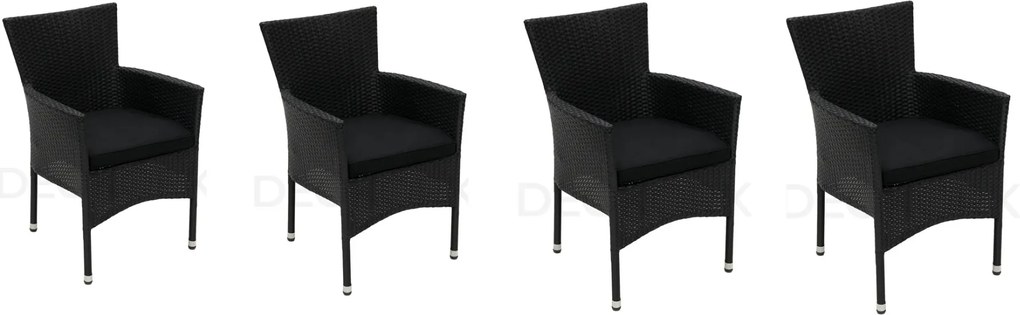 Záhradné ratanové kreslo 4 ks HAMBURG, antracit