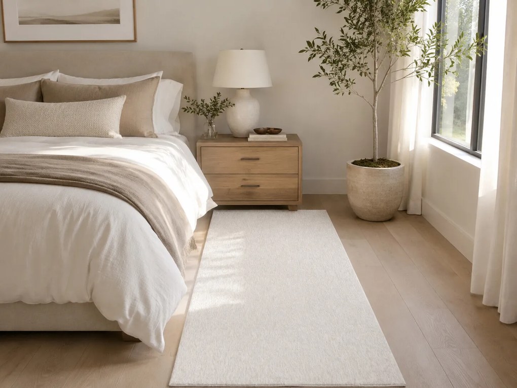 Ayyildiz, Kusový koberec Nizza 1800 cream, 60x100, biela, chodba / predsieň
