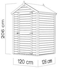 Drevený záhradný domček Mini prírodný 120x126 cm vr. podlahy