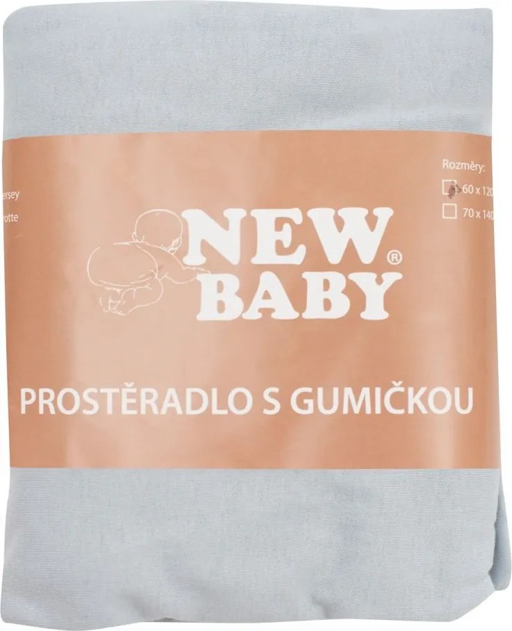 Jersey prestieradlo do postieľky New Baby 120x60 sivé