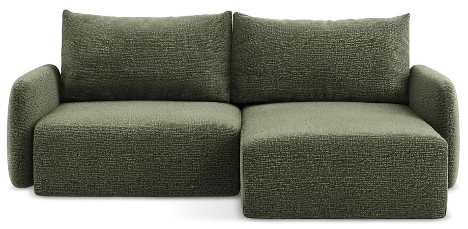 Zelená rozkladacia/s úložným priestorom rohová pohovka (pravý roh) Kalena – Makamii