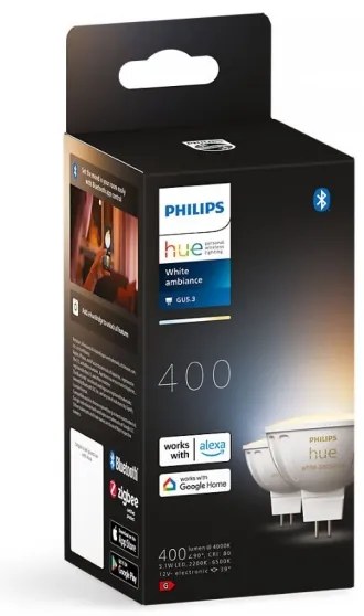 SADA 2x LED Stmievateľná žiarovka Philips Hue WA GU5,3/MR16/5,1W/12V 2200-6500K