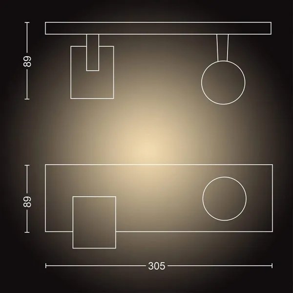 Philips - LED Stmievateľné bodové svietidlo Hue RUNNER 2xGU10/4,2W/230V + DO čierna