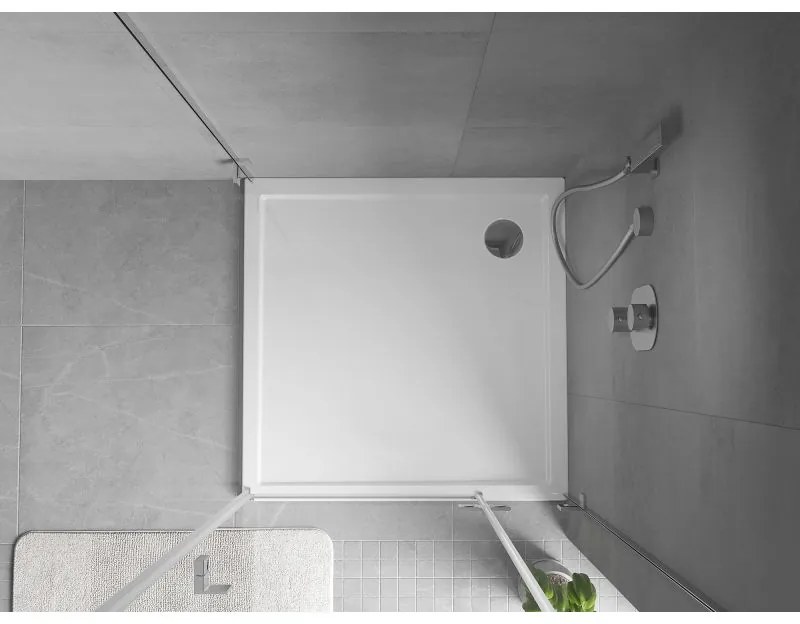 Mexen Flow Slim, štvorcová sprchová vanička 90 x 90 cm, biela lesklá, 46S109090