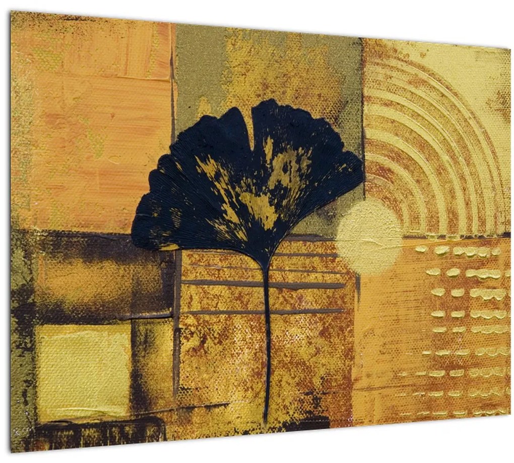 Sklenený obraz - List ginkgo (70x50 cm)