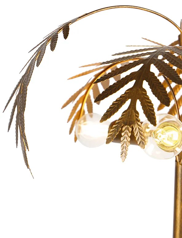 Vintage stojaca lampa zlatá 3-svetlá - Botanica