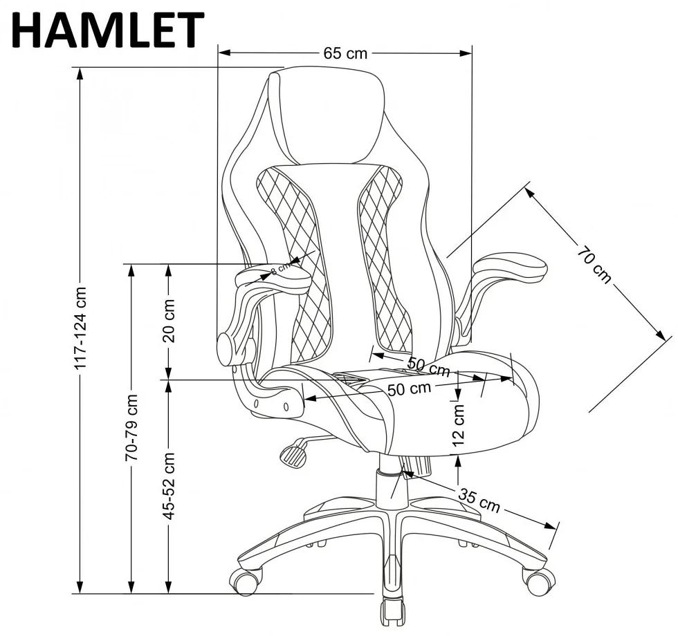 Kancelárske kreslo HAMLET — ekokoža, čierna / šedá