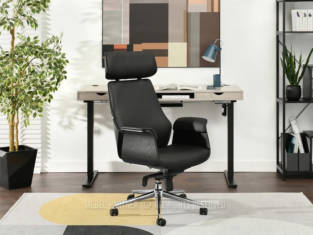 Kreslo Lionel (čierna + chrómová). Akcia -35%. Vlastná spoľahlivá doprava až k Vám domov. 1110517