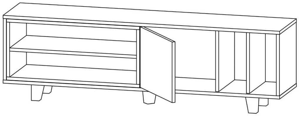 TV stolík Rosmar 160 cm dub/biely