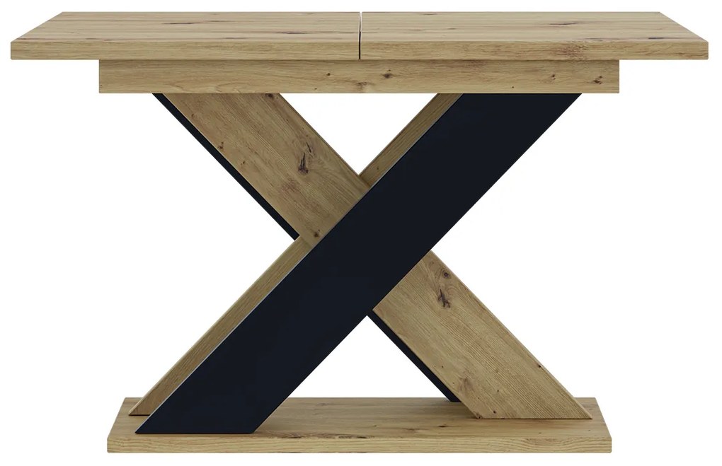 Jedálenský stôl Xalin (artisan + čierna) (pre 4 až 6 osôb). Akcia -20%. Vlastná spoľahlivá doprava až k Vám domov. 1055280