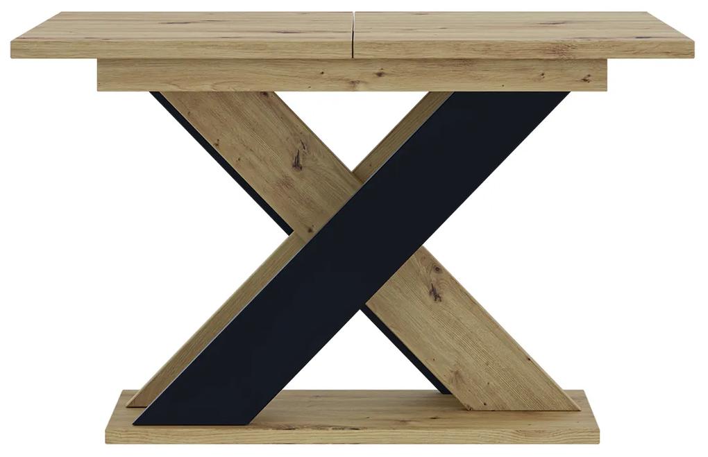 Jedálenský stôl Xalin (artisan + čierna) (pre 4 až 6 osôb). Vlastná spoľahlivá doprava až k Vám domov. 1055280