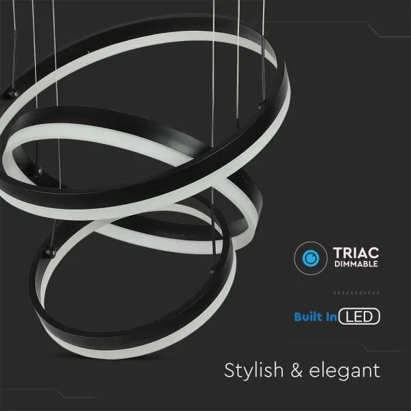 LED Stmievateľný luster na lanku LED/86W/230V 3000K čierna