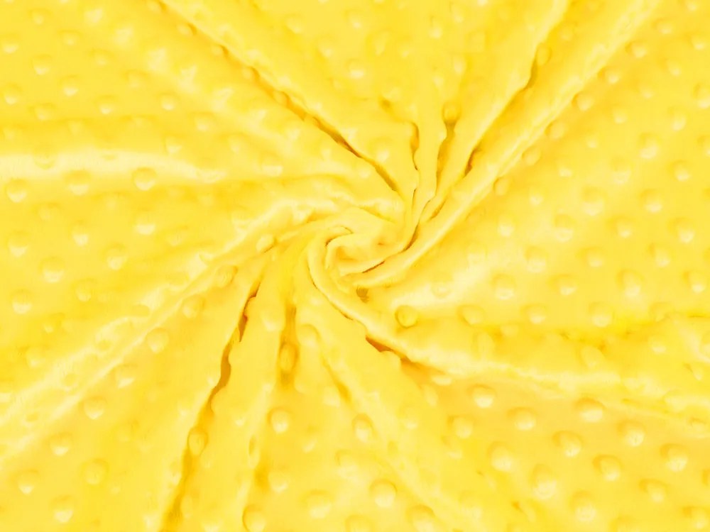 Biante Detská obojstranná deka Minky bodky/Polar MKP-015 Sýto žltá 100x150 cm